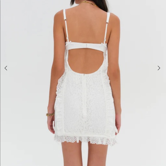For Love & Lemons Mandy Mini Dress in white size XS - Picture 3 of 8